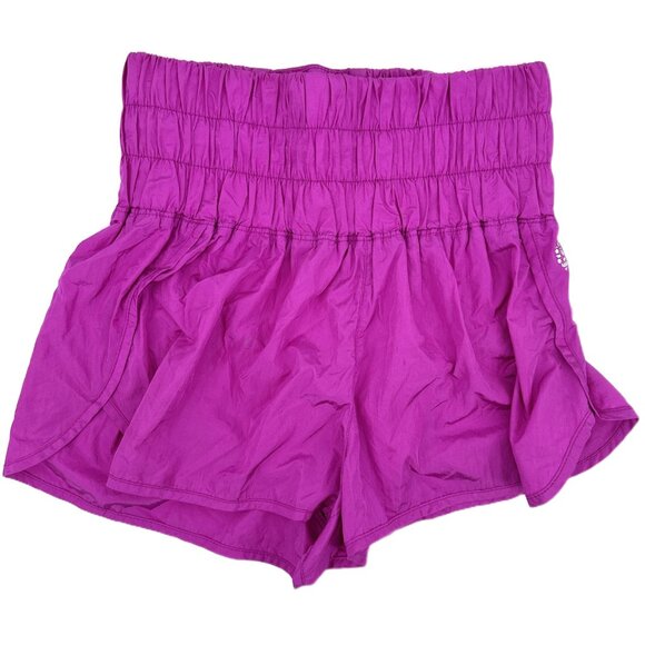 Free People Movement The Way Home Athletic Nylon High Rise Shorts Magenta Medium - Picture 2 of 10